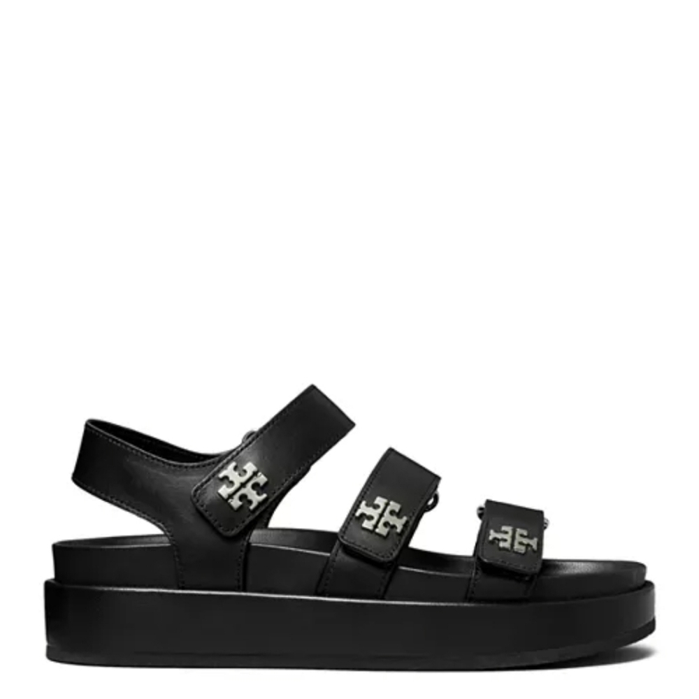 NWT Tory Burch Kira Triple Strap Black And Silver Sandals SOLD OUT EVERYWHERE - Picture 3 of 11